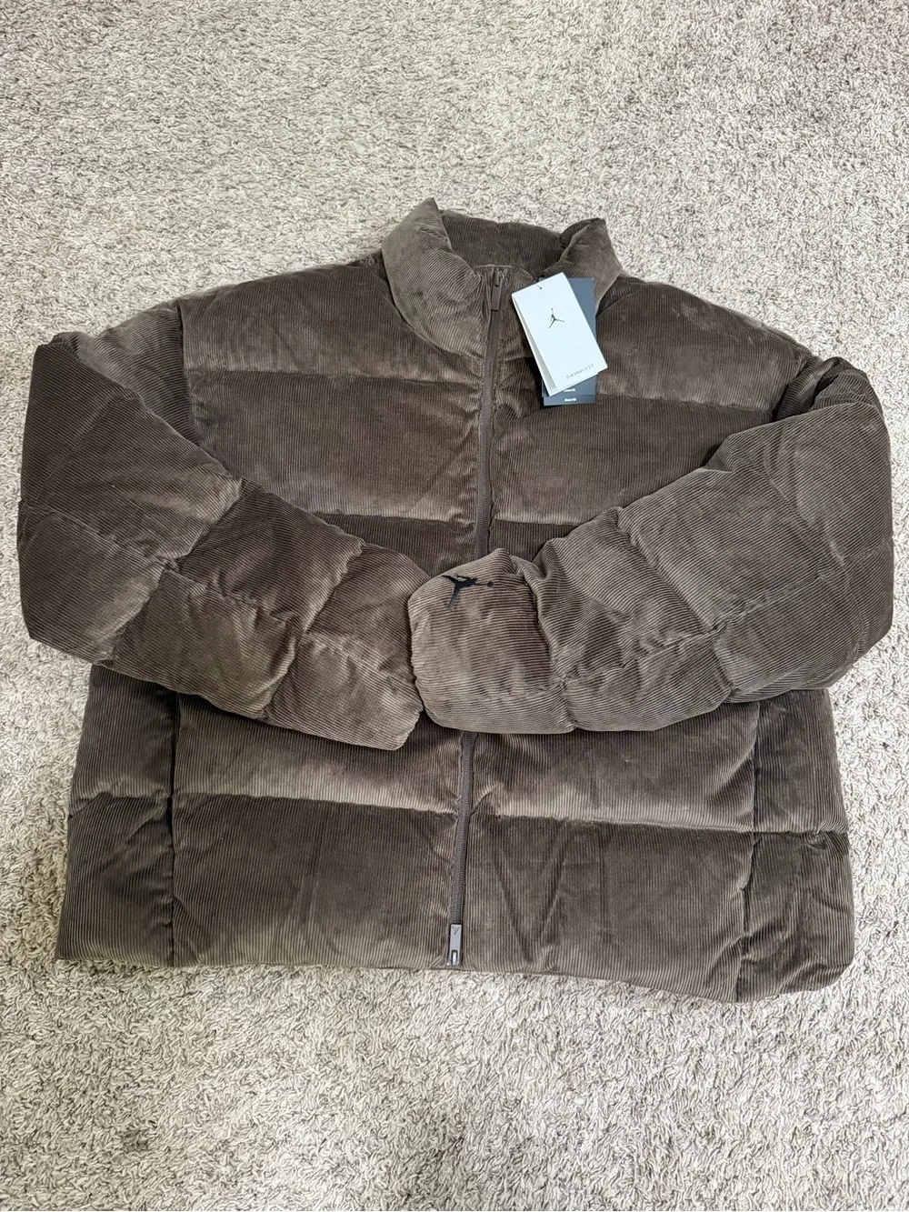 Nike Jordan Flight Down Puffer Baroque Brown Corduroy Men’s Size XL HV0536-237
